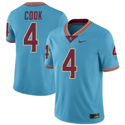 Dalvin Cook Florida State Seminoles Football Turquoise Blue Throwback Jersey - All Stitched