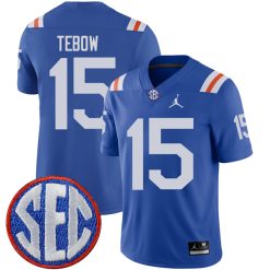 Tim Tebow Florida Gators Football Royal Home Jersey - All Stitched
