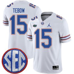Tim Tebow Florida Gators Football White Away Jersey - All Stitched