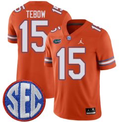 Tim Tebow Florida Gators Football Orange Alternate Jersey - All Stitched