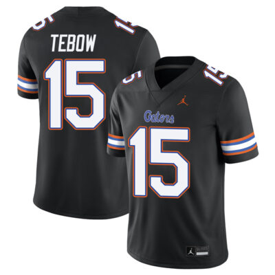 Tim Tebow Florida Gators Football Black Alternate Jersey - All Stitched