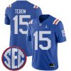 Tim Tebow Florida Gators Football Royal Throwback Jersey - All Stitched