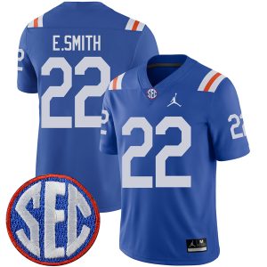 Emmitt Smith Florida Gators Football Royal Throwback Jersey - All Stitched
