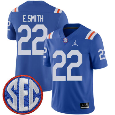 Emmitt Smith Florida Gators Football Royal Throwback Jersey - All Stitched