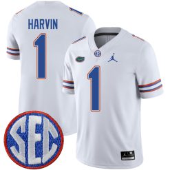 Percy Harvin Florida Gators Football White Away Jersey - All Stitched