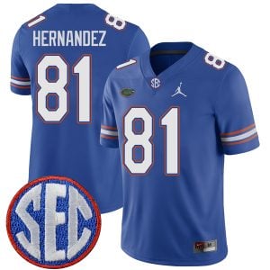 Aaron Hernandez Florida Gators Football Royal Home Jersey - All Stitched