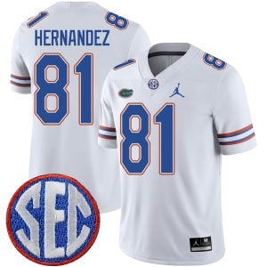 Aaron Hernandez Florida Gators Football White Away Jersey - All Stitched