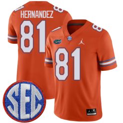 Aaron Hernandez Florida Gators Football Orange Alternate Jersey - All Stitched