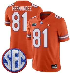 Aaron Hernandez Florida Gators Football Orange Alternate Jersey - All Stitched