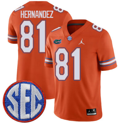 Aaron Hernandez Florida Gators Football Orange Alternate Jersey - All Stitched