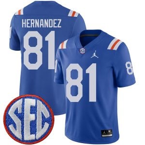 Aaron Hernandez Florida Gators Football Royal Throwback Jersey - All Stitched