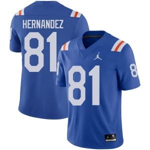 Aaron Hernandez Florida Gators Football Royal Throwback Jersey - All Stitched