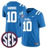 Eli Manning Ole Miss Rebels Football Powder Blue Alternate Jersey - All Stitched