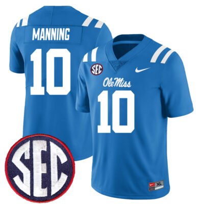 Eli Manning Ole Miss Rebels Football Powder Blue Alternate Jersey - All Stitched