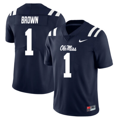 AJ Brown Ole Miss Rebels Football Navy Home Jersey - All Stitched