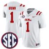AJ Brown Ole Miss Rebels Football White Away Jersey - All Stitched