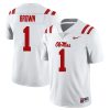 AJ Brown Ole Miss Rebels Football White Away Jersey - All Stitched