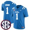 AJ Brown Ole Miss Rebels Football Powder Blue Alternate Jersey - All Stitched
