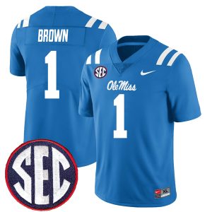 AJ Brown Ole Miss Rebels Football Powder Blue Alternate Jersey - All Stitched
