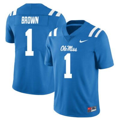 AJ Brown Ole Miss Rebels Football Powder Blue Alternate Jersey - All Stitched