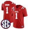 AJ Brown Ole Miss Rebels Football Red Alternate Jersey - All Stitched