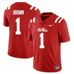 AJ Brown Ole Miss Rebels Football Red Alternate Jersey - All Stitched