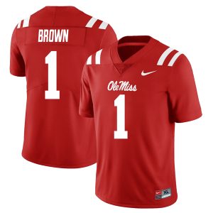 AJ Brown Ole Miss Rebels Football Red Alternate Jersey - All Stitched