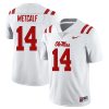 DK Metcalf Ole Miss Rebels Football White Away Jersey - All Stitched