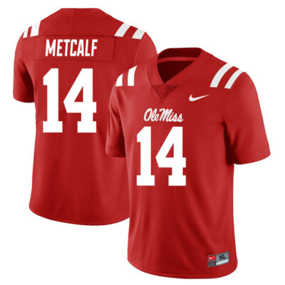 DK Metcalf Ole Miss Rebels Football Red Alternate Jersey - All Stitched