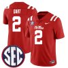 Jaxson Dart Ole Miss Rebels Football Red Alternate Jersey - All Stitched