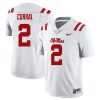 Matt Corral Ole Miss Rebels Football White Away Jersey - All Stitched