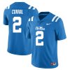 Matt Corral Ole Miss Rebels Football Powder Blue Alternate Jersey - All Stitched