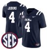 Quinshon Judkins Ole Miss Rebels Football Navy Home Jersey - All Stitched