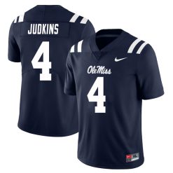 Quinshon Judkins Ole Miss Rebels Football Navy Home Jersey - All Stitched