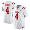 Quinshon Judkins Ole Miss Rebels Football White Away Jersey - All Stitched