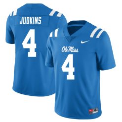 Quinshon Judkins Ole Miss Rebels Football Powder Blue Alternate Jersey - All Stitched