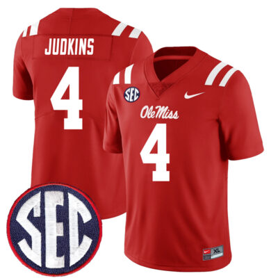 Quinshon Judkins Ole Miss Rebels Football Red Alternate Jersey - All Stitched