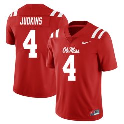 Quinshon Judkins Ole Miss Rebels Football Red Alternate Jersey - All Stitched