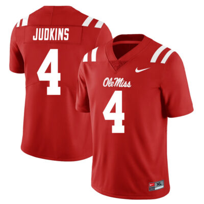 Quinshon Judkins Ole Miss Rebels Football Red Alternate Jersey - All Stitched