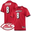 Lamar Jackson Louisville Cardinals Football Red Home Jersey - All Stitched