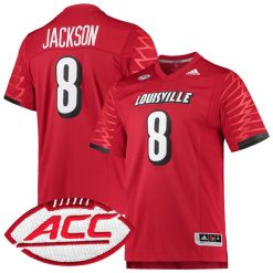 Lamar Jackson Louisville Cardinals Football Red Home Jersey - All Stitched