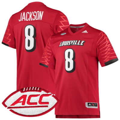 Lamar Jackson Louisville Cardinals Football Red Home Jersey - All Stitched