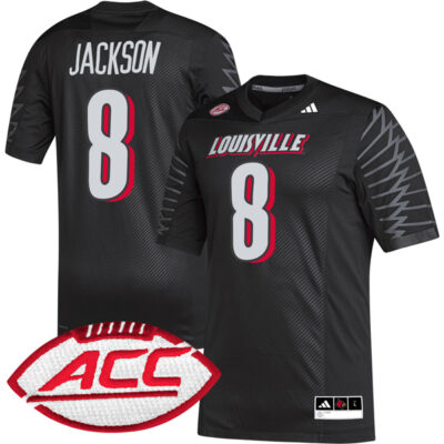 Lamar Jackson Louisville Cardinals Football Black Alternate Jersey - All Stitched