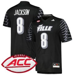 Lamar Jackson Louisville Cardinals Football Black Premier Jersey - All Stitched