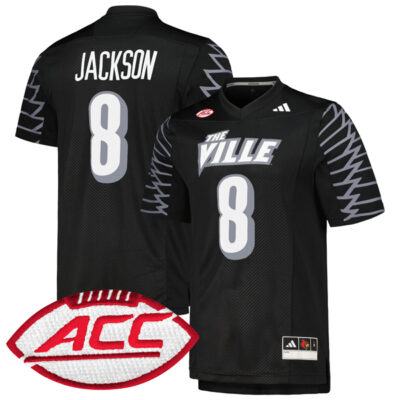 Lamar Jackson Louisville Cardinals Football Black Premier Jersey - All Stitched