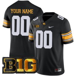 Custom Iowa Hawkeyes Football Black Alumni Limited Jersey - All Stitched