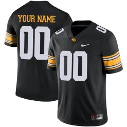 Custom Iowa Hawkeyes Football Black Alumni Limited Jersey - All Stitched
