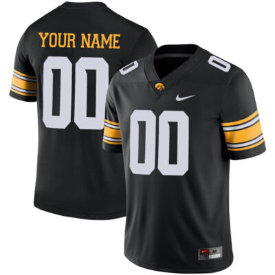 Custom Iowa Hawkeyes Football Black Alumni Limited Jersey - All Stitched