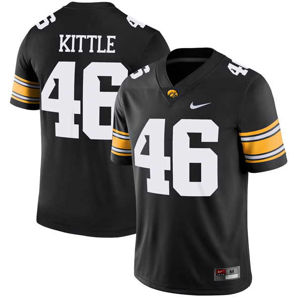 George Kittle Iowa Hawkeyes Football Black Home Jersey - All Stitched