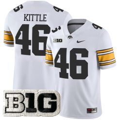 George Kittle Iowa Hawkeyes Football White Away Jersey - All Stitched
